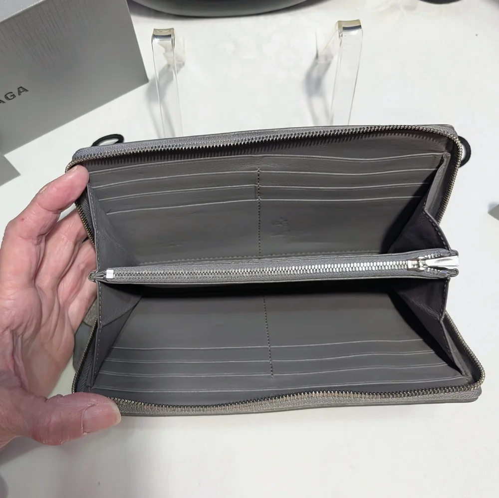 Balenciaga Gray Zip Around Leather Wallet🔥🔥 - Picture 8 of 16